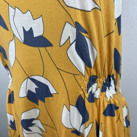 ModCloth Tank Top Women Small Yellow Blue Floral Print Soft Stretch Relaxed - Picture 9 of 13